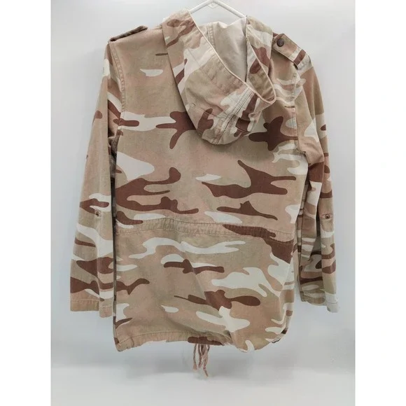 Forever 21 Camo Print Hooded Anorak Jacket Military Army Style Medium Womens - Picture 2 of 11